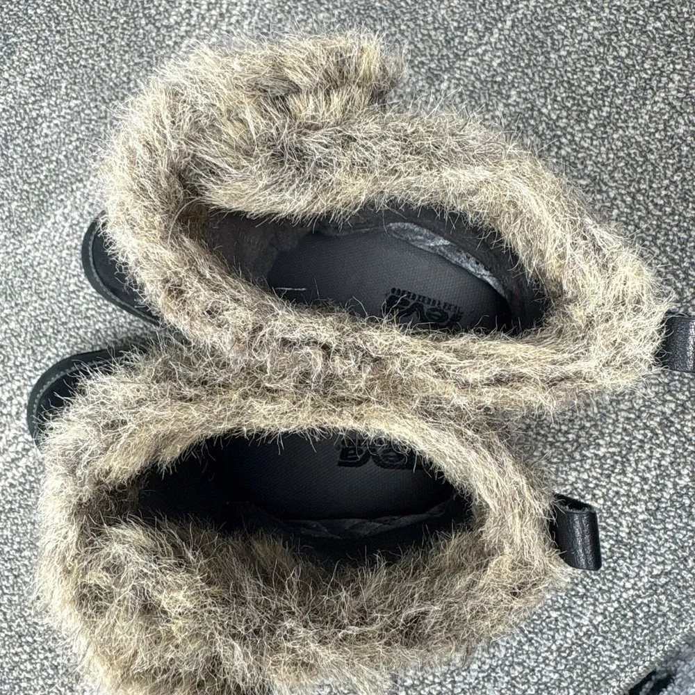 Teva Little Cloud Boots Black Waterproof Faux Fur Winter Womens Size 10 1001457